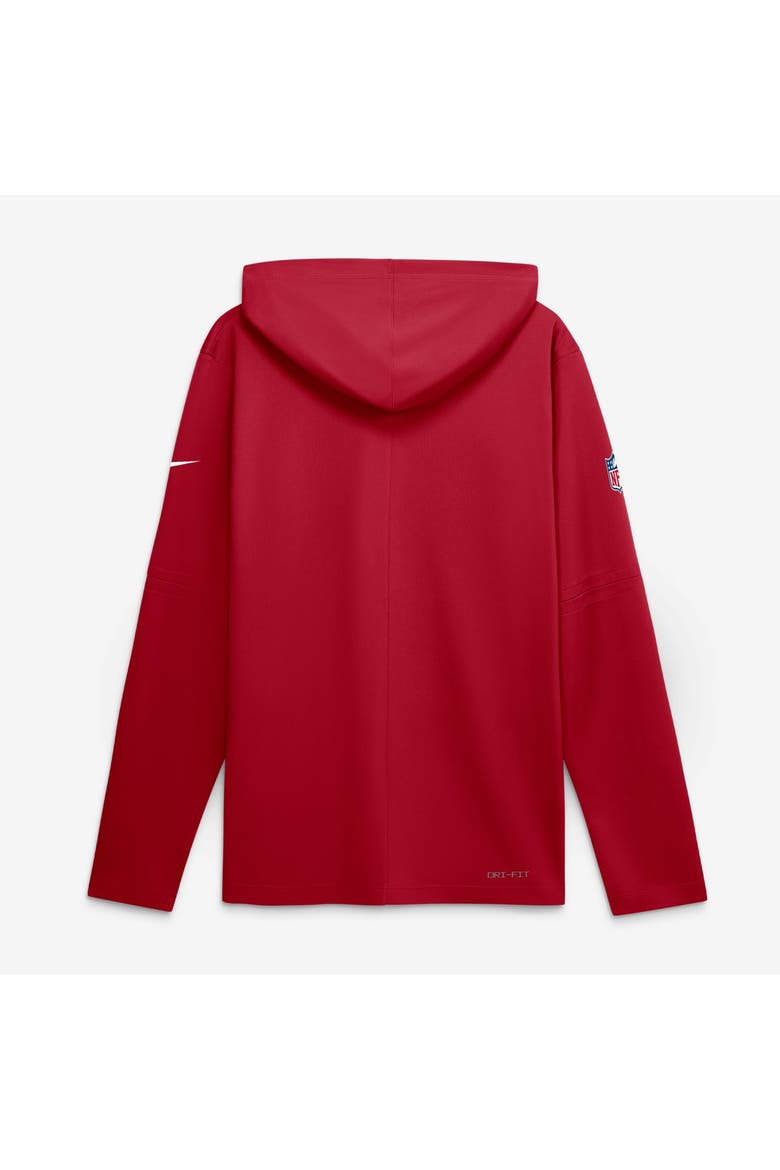 Men's Nike Scarlet San Francisco 49ers Sideline Game On Lightweight Long Sleeve Hooded Dri-FIT Top, Alternate, color, Scarlet