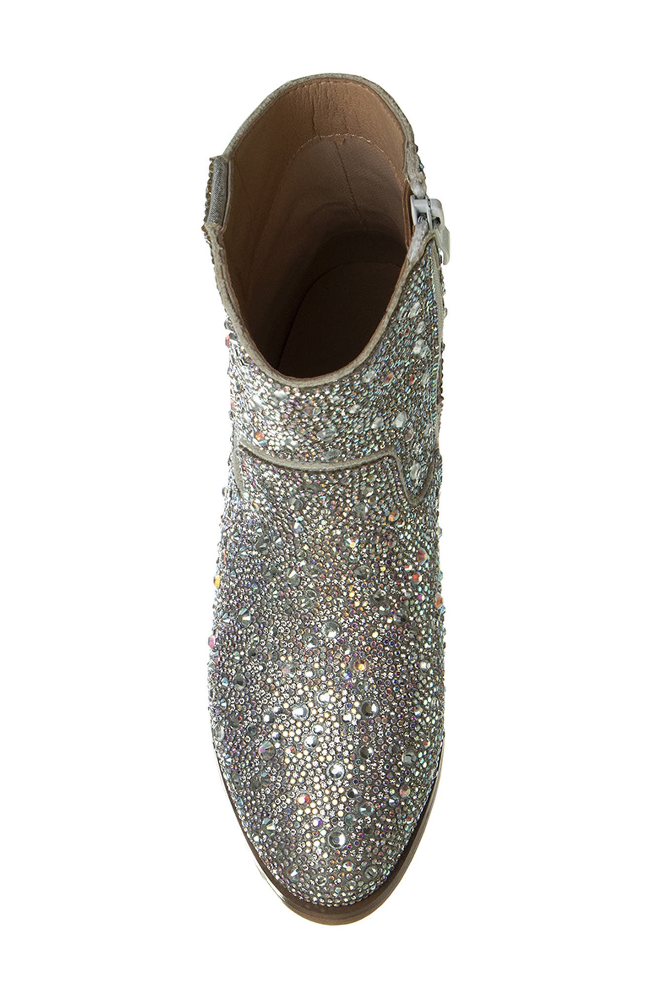 Kids' Rhinestone Western Boot, Alternate, color, SILVER