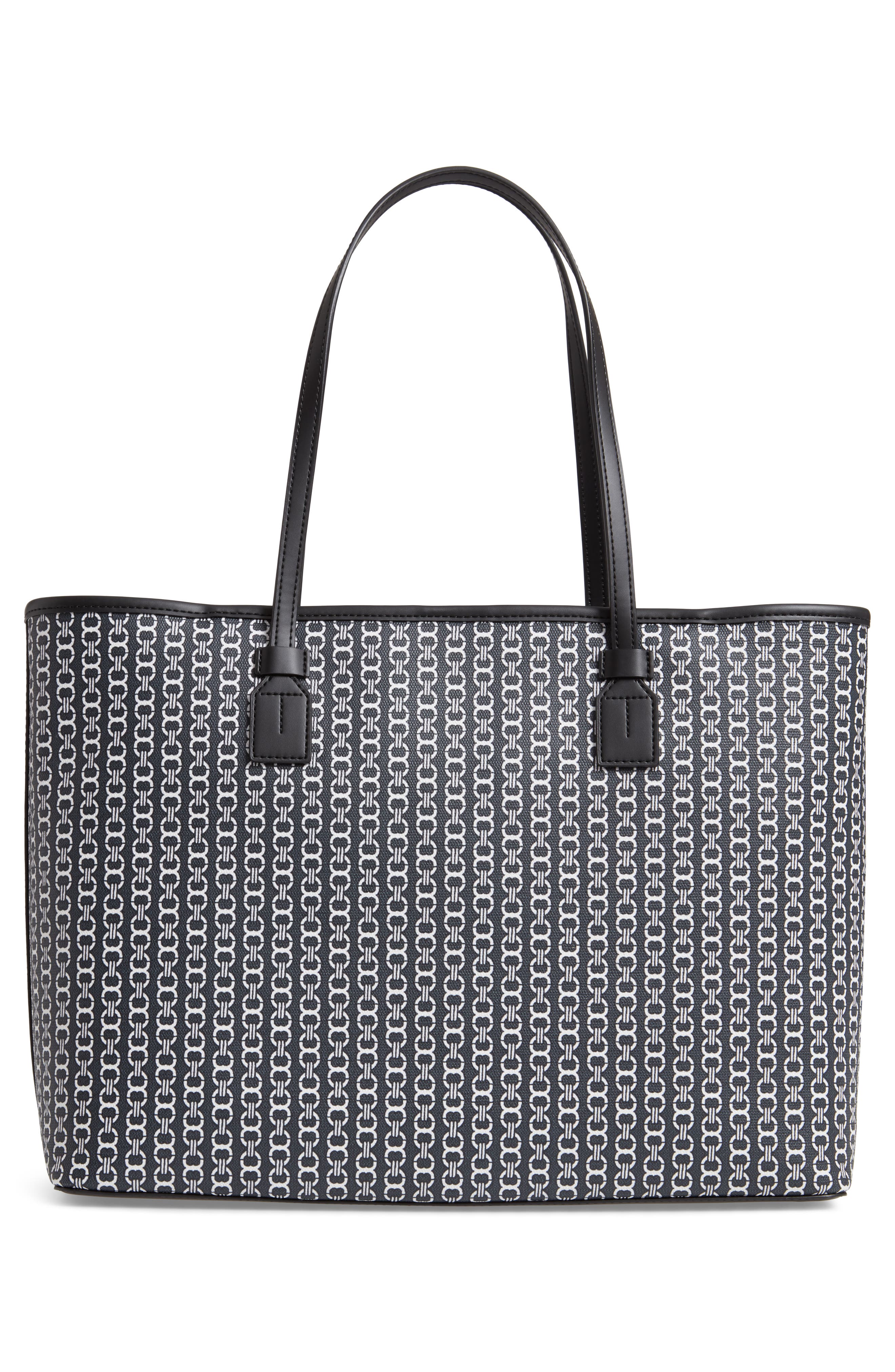 Gemini Link Coated Canvas Tote, Alternate, color, BLACK GEMINI LINK