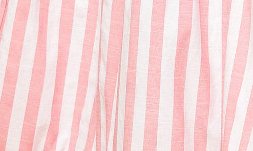 Shop Flying Tomato Stripe Tiered Cotton Blend Maxi Sundress In White/pink