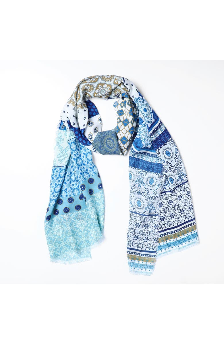 Vismaya Santorini Patterned Wrap, Main, color, Blue Multi