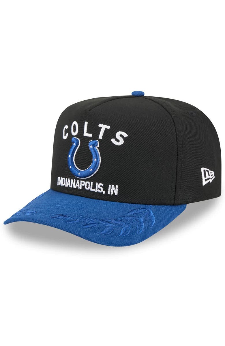 New Era Men's New Era  Black/Royal Indianapolis Colts 2025 NFL Draft A-Frame 9FIFTY Snapback Hat, Main, color, 