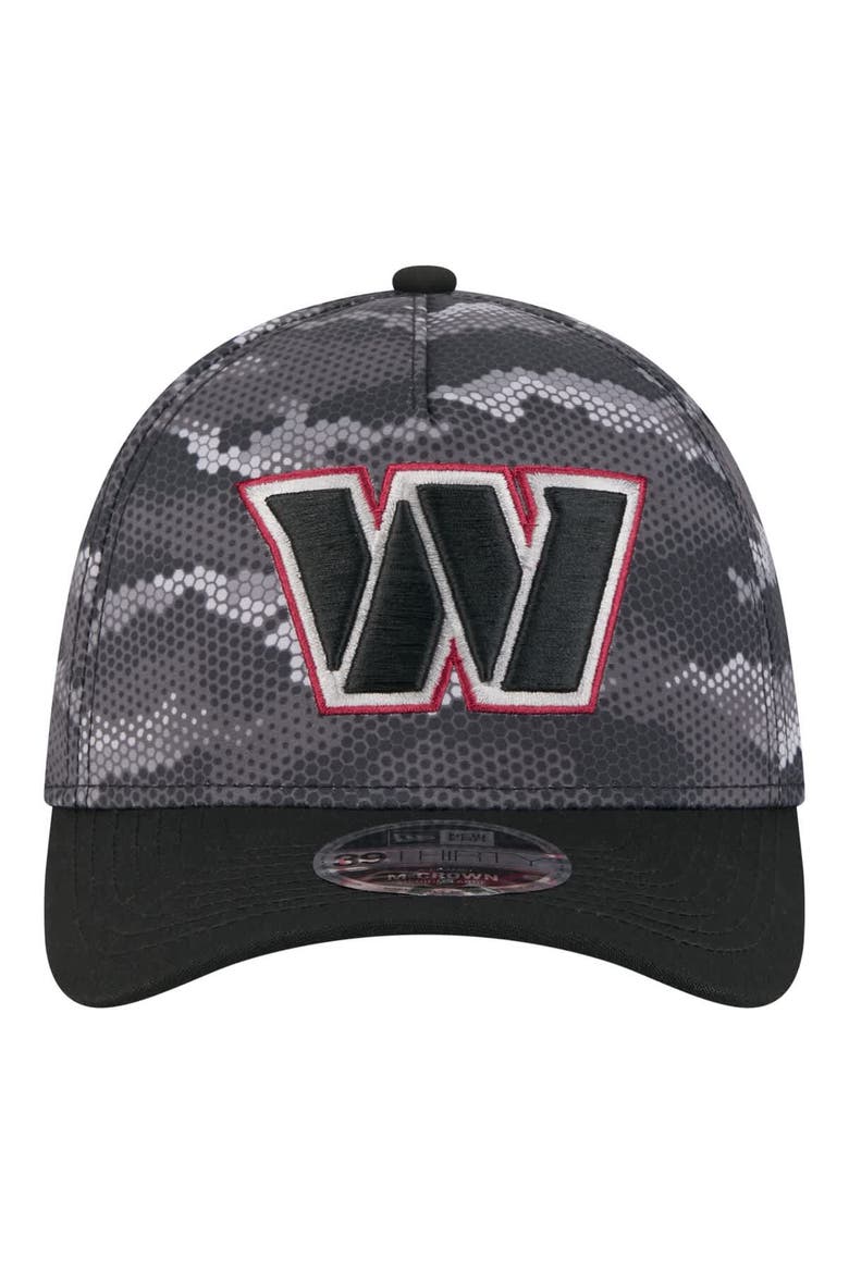 Men's New Era  Black Washington Commanders Camo A-Frame 39THIRTY Flex Hat, Alternate, color, Black