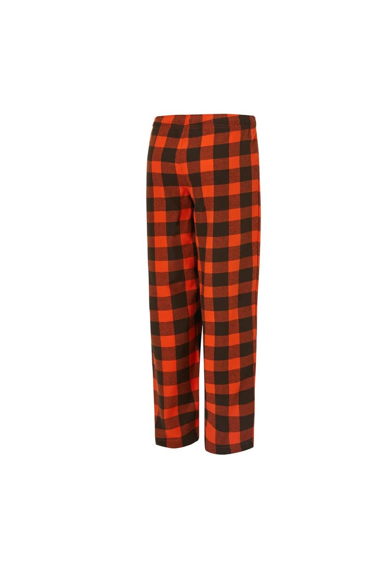 Women's Concepts Sport  Brown/Orange Cleveland Browns Avondale T-Shirt & Pants Flannel PJ Set, Alternate, color, Brown