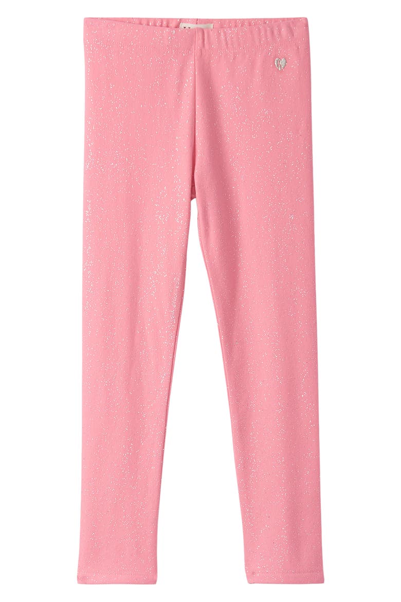 Kids' Cozy Glitter Stretch Cotton Leggings, Main, color, FLAMINGO PINK