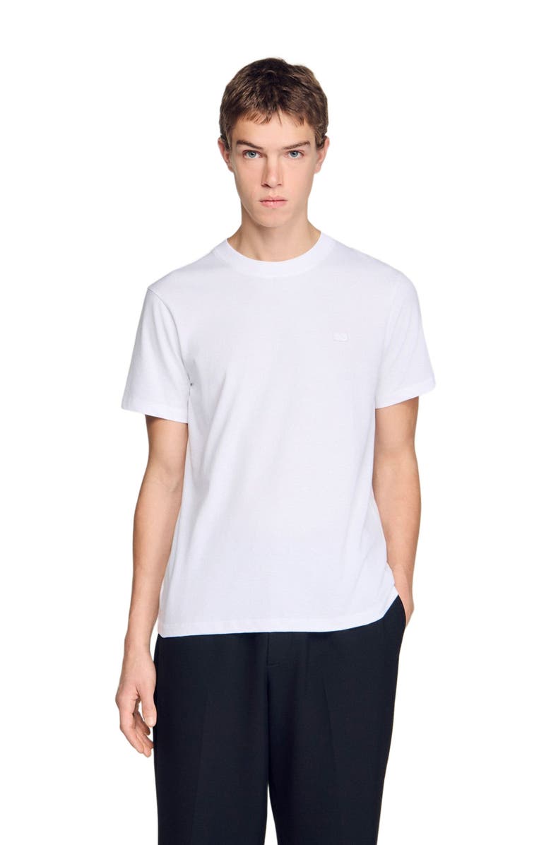 SANDRO T-shirt with double S patch, Main, color, White