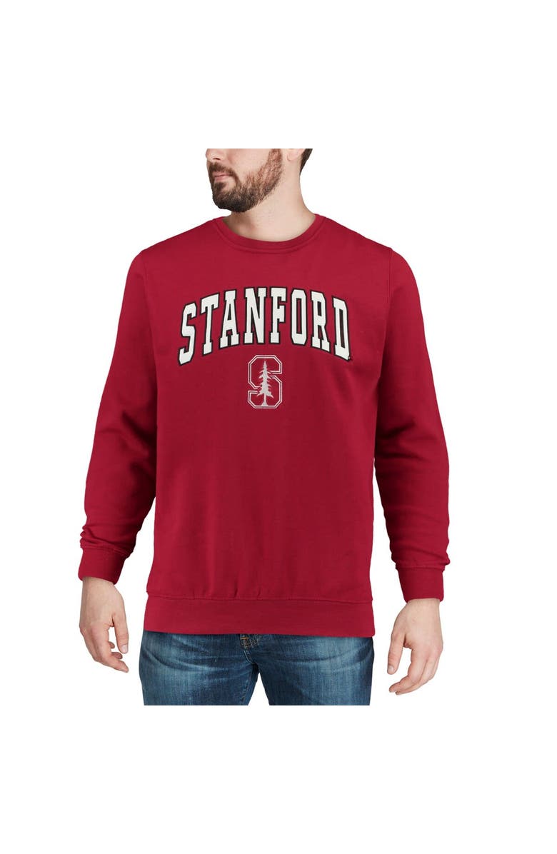 COLOSSEUM Men's Colosseum Cardinal Stanford Cardinal Arch & Logo Crew Neck Sweatshirt, Alternate, color, Cardinal
