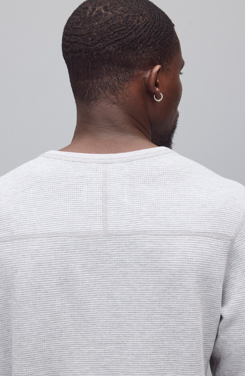 Reigning Champ Standard Fit Lightweight Waffle Knit Henley, Alternate, color, Heather Grey