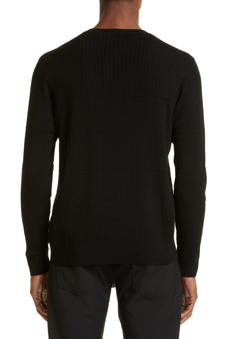 Virgin Wool Rib Sweater, Alternate, color, BLACK