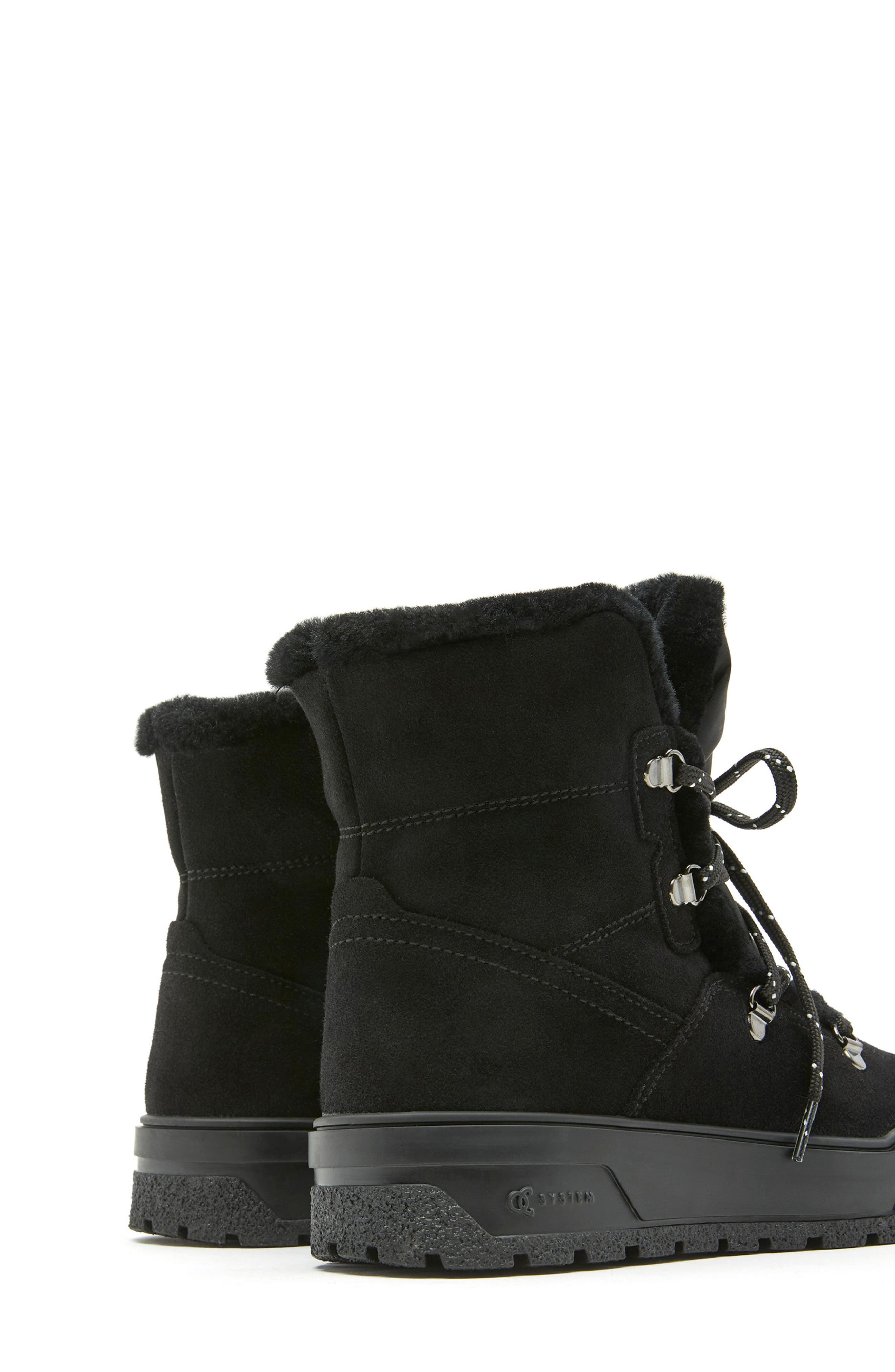 Excellent Waterproof Boot with Genuine Shearling Trim, Alternate, color, BLACK SUEDE