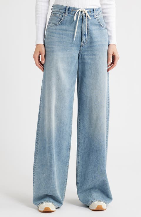 Superwide Leg Drawstring Jeans (Daffodil Wash)