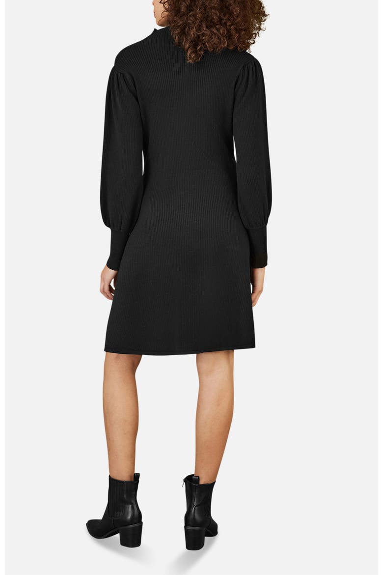 Knitted Button Up Midi Dress, Alternate, color, Black