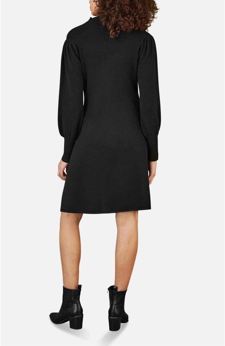 Yumi Knitted Button Up Midi Dress, Alternate, color, Black