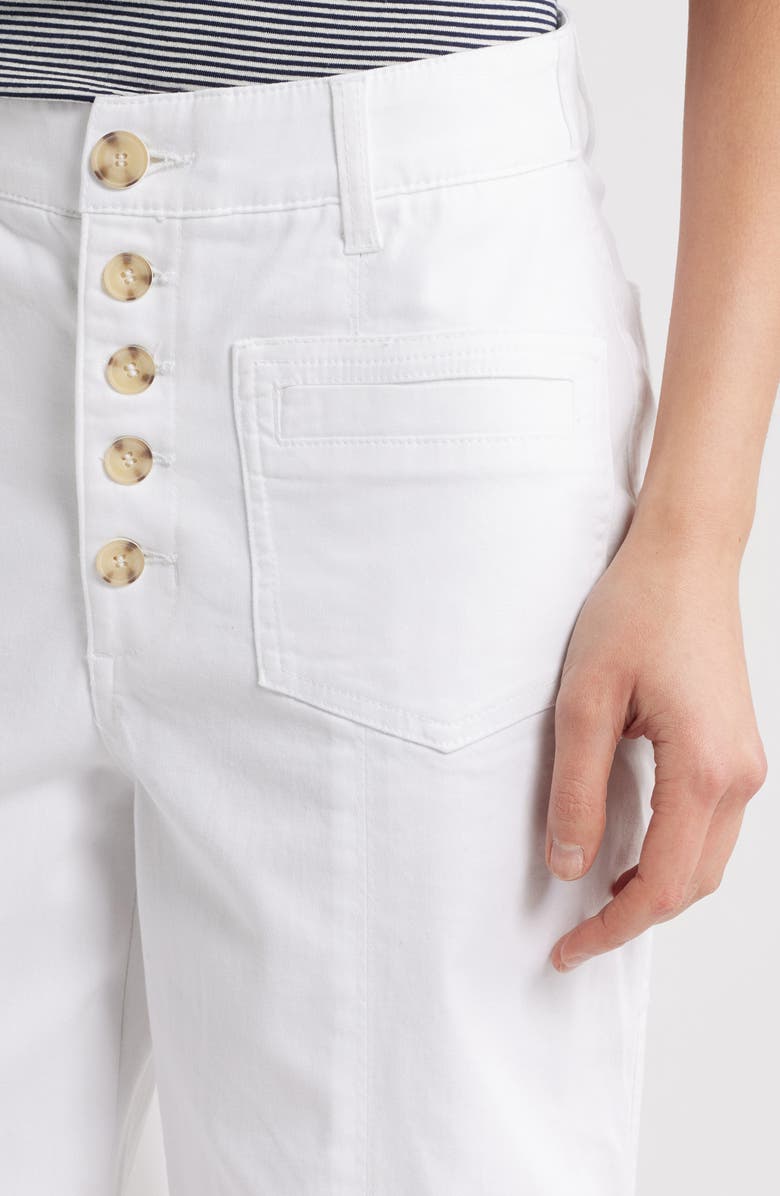 Wit & Wisdom 'Ab'Solution Skyrise High Waist Exposed Button Fly Wide Leg Pants, Alternate, color, White