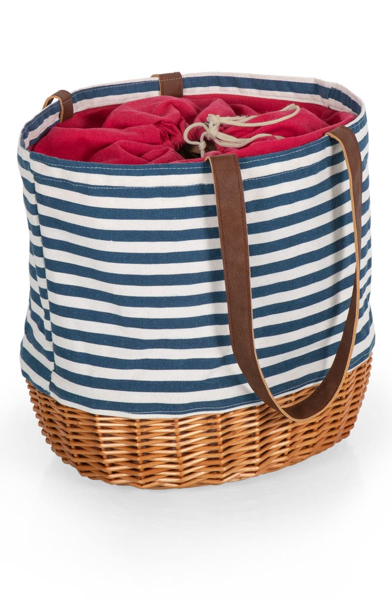 Picnic Time Coronado Basket Tote, Main, color, Blue