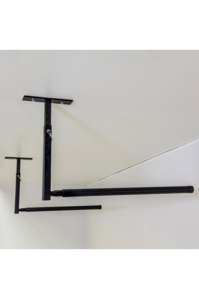 Hi-Port 2 -Ladder Adjustable Ceiling Storage Rack -Single -Holds 75 lbs, Alternate, color, Black