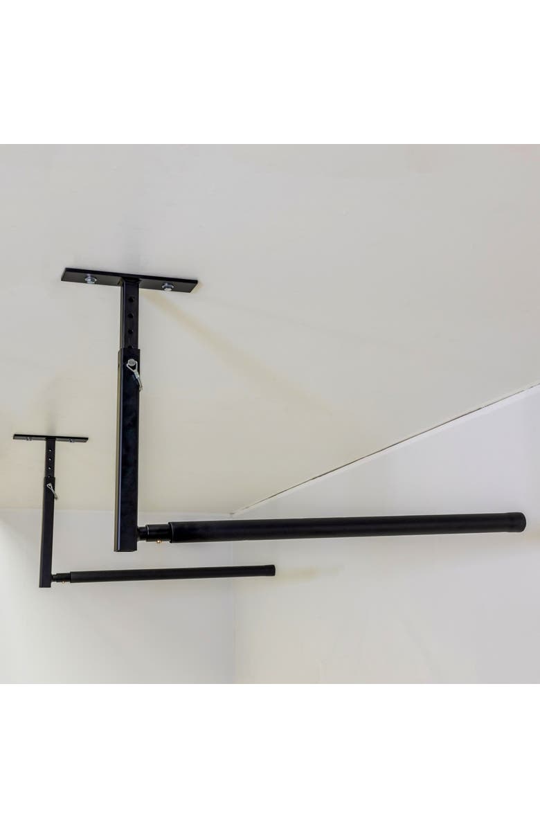 StoreYour Hi-Port 2 -Ladder Adjustable Ceiling Storage Rack -Single -Holds 75 lbs, Alternate, color, Black