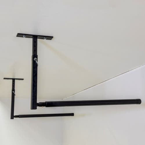 Storeyour Hi-port 2 -ladder Adjustable Ceiling Storage Rack -single -holds 75 Lbs In Black