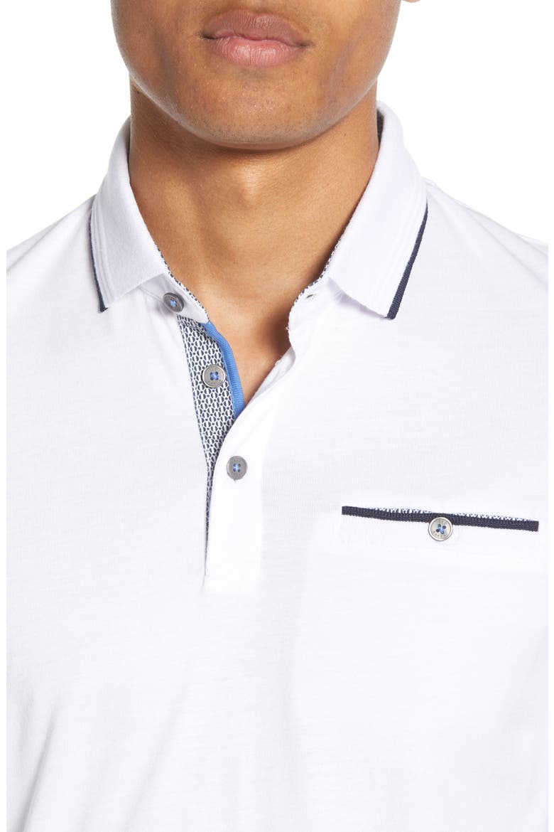 Derry Slim Fit Polo, Alternate, color, WHITE