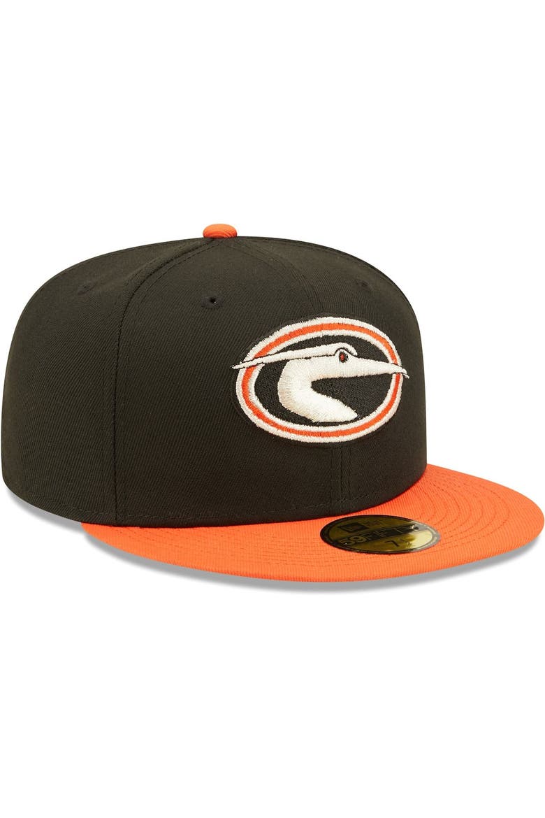 Men's New Era Black Delmarva Shorebirds Authentic Collection Team Alternate 59FIFTY Fitted Hat, Alternate, color, Black