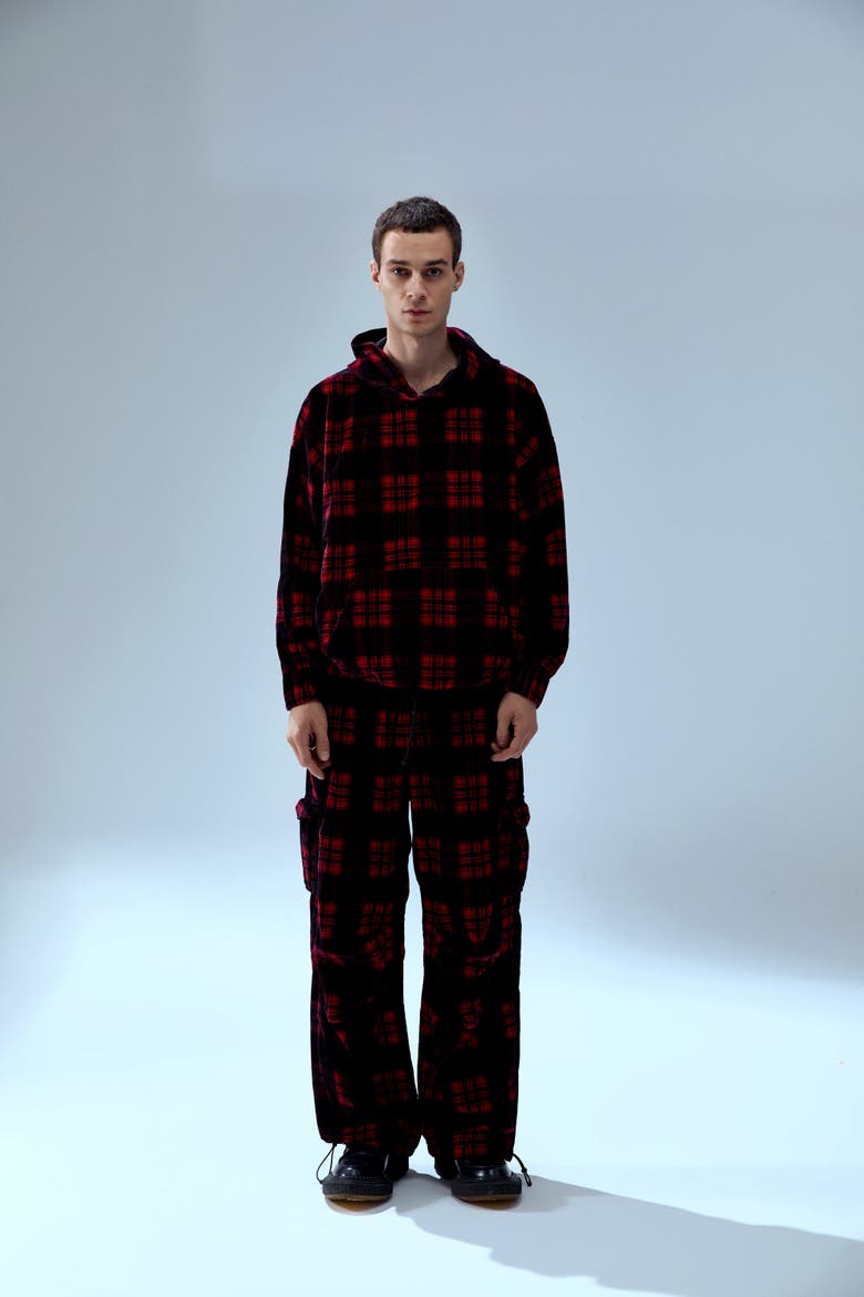 Pure Cotton Your *Itch Plaid Cargo Pant, Alternate, color, Red