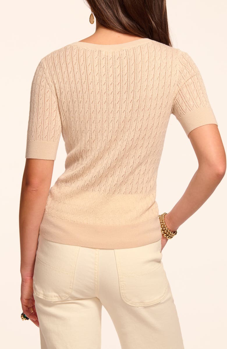 Ramy Brook Elliott Silk & Cashmere Pointelle Sweater, Alternate, color, Sandstone