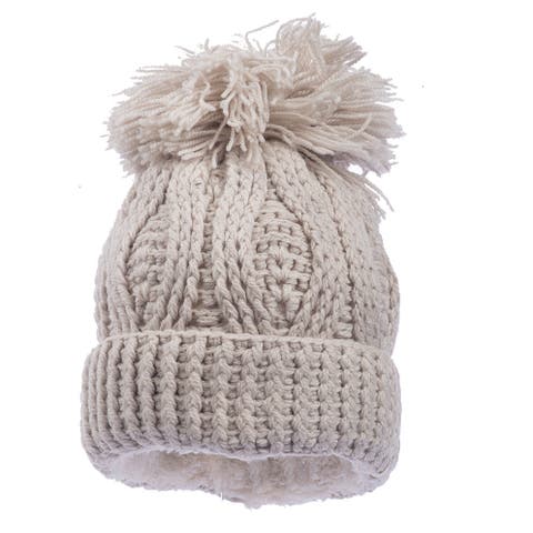 Big Pom Rib Fold Hat