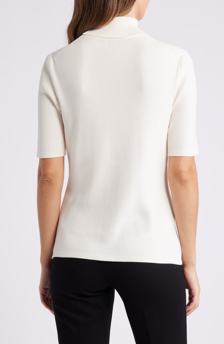 Anne Klein Short Sleeve Turtleneck Sweater, Alternate, color, 