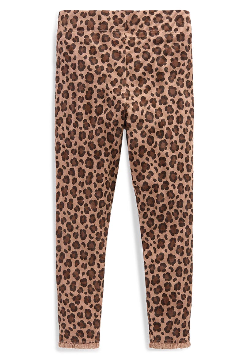 Kids' Ribbed Leggings, Alternate, color, BROWN LEOPARD