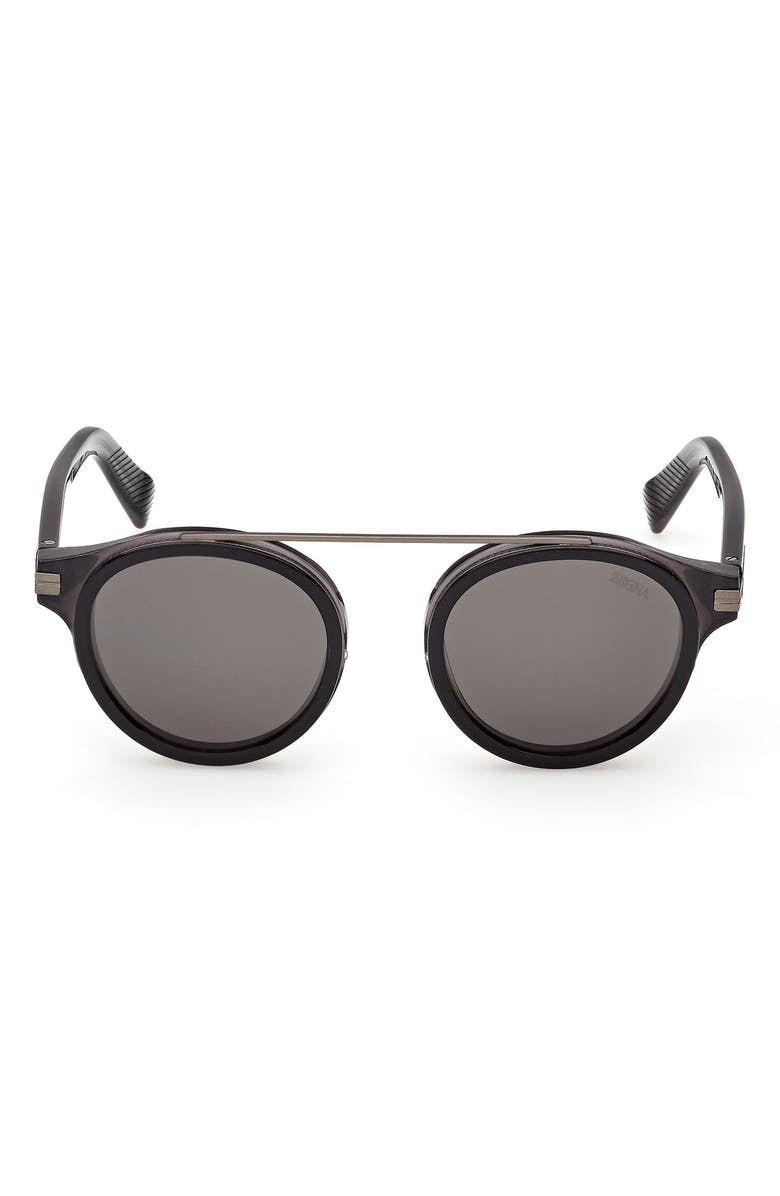 ZEGNA 48mm Small Geometric Sunglasses, Main, color, 