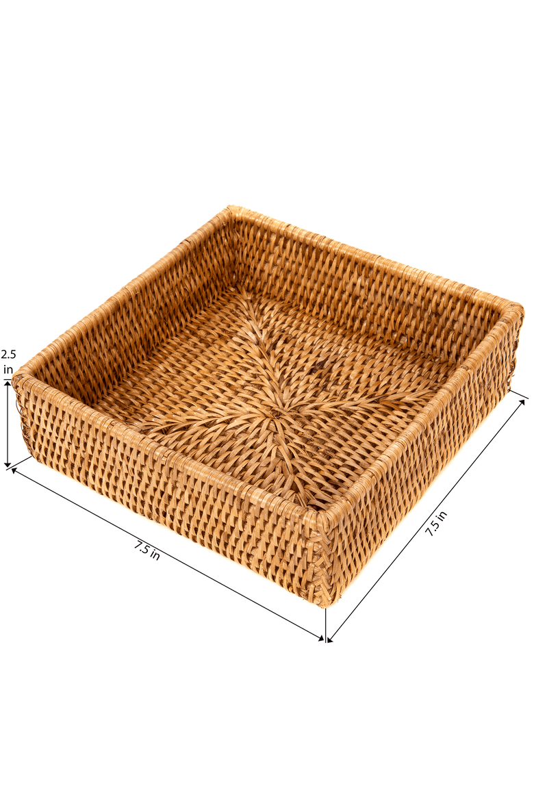 Artifacts Rattan Luncheon Napkin Holder, Alternate, color, Honey Brown