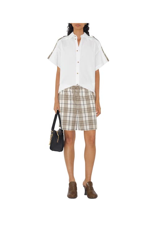 Burberry Regular Fit Cotton Shirt In Optic White