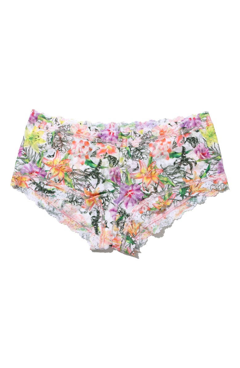 Hanky Panky Print Boyshorts, Alternate, color, Botany White
