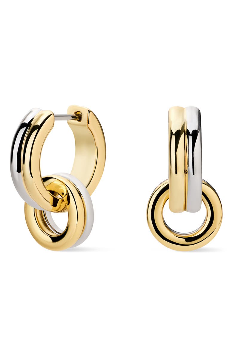 Ana Luisa Asher Drop Huggie Hoop Earrings, Main, color, Gold / Silver