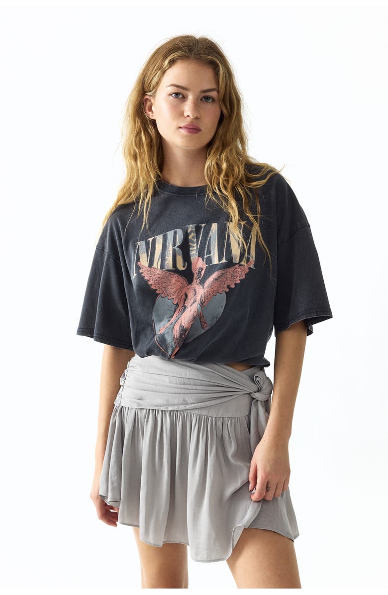 H&M Oversized t-shirt with printed motif, Main, color, Dark Gray/Nirvana