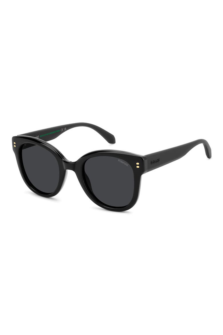 50mm Polarized Round Sunglasses, Alternate, color, BLACK/ GREY