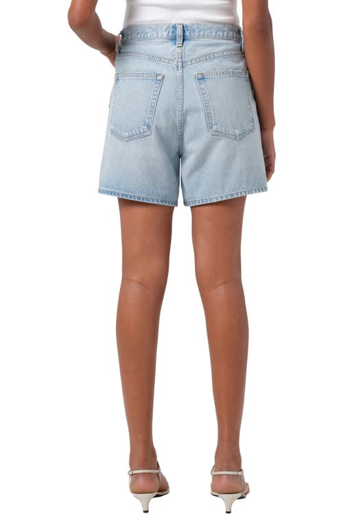 Agolde Parker Long Relaxed Organic Cotton Denim Shorts In Backbeat