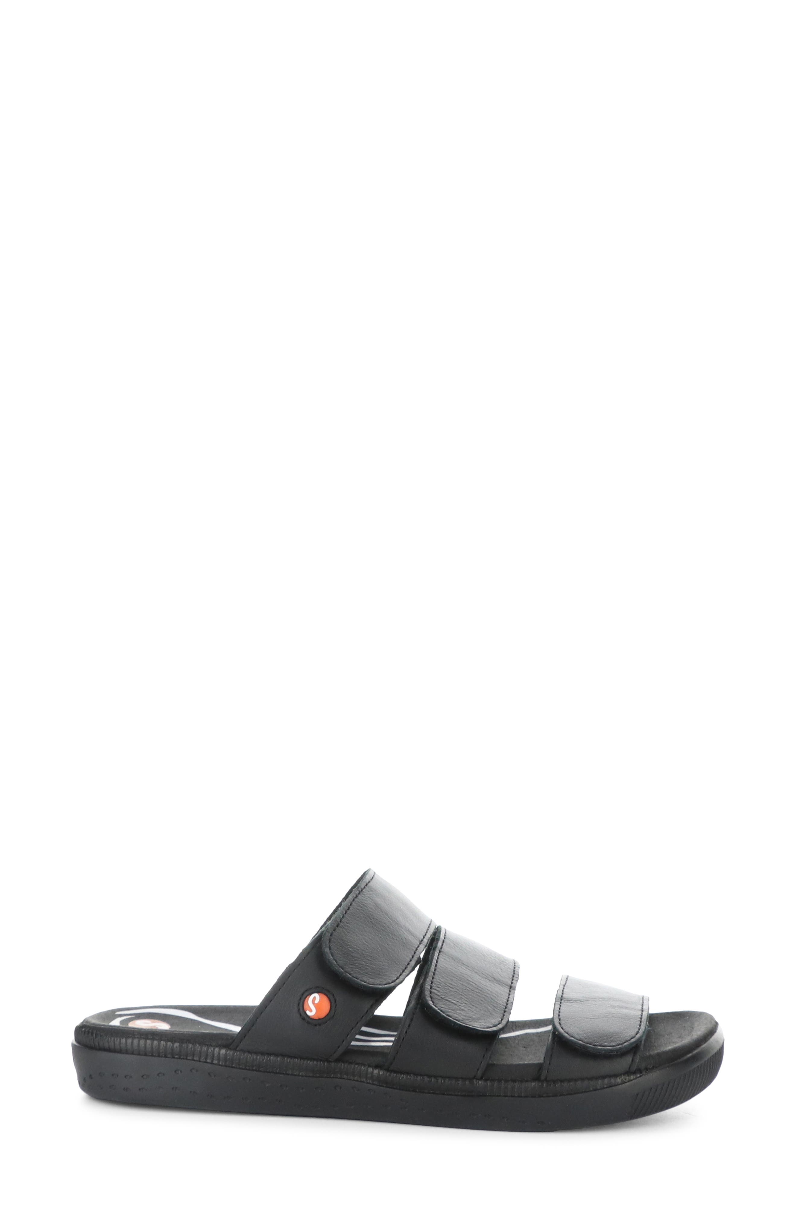 Softinos by Fly London Slide Sandal, Alternate, color, Black Smooth Leather