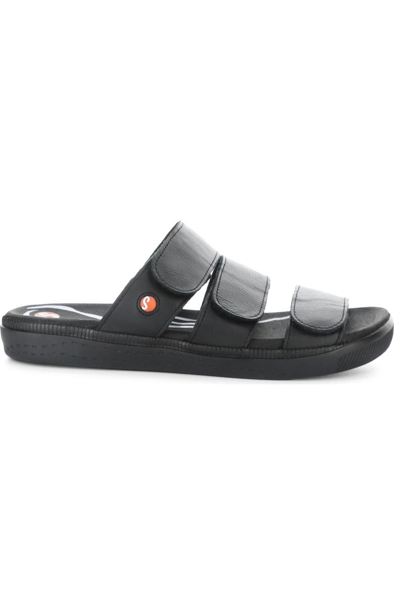 Softinos by Fly London Slide Sandal, Alternate, color, Black Smooth Leather