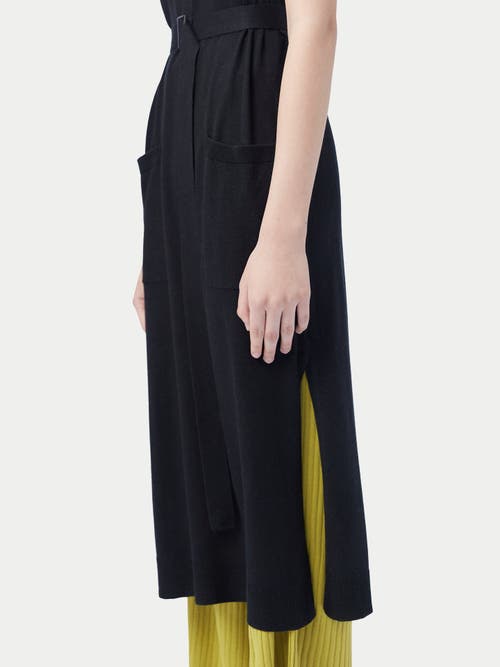 Gobi Mongolian Cashmere Sleeveless Silk Cashmere Polo Dress In Black