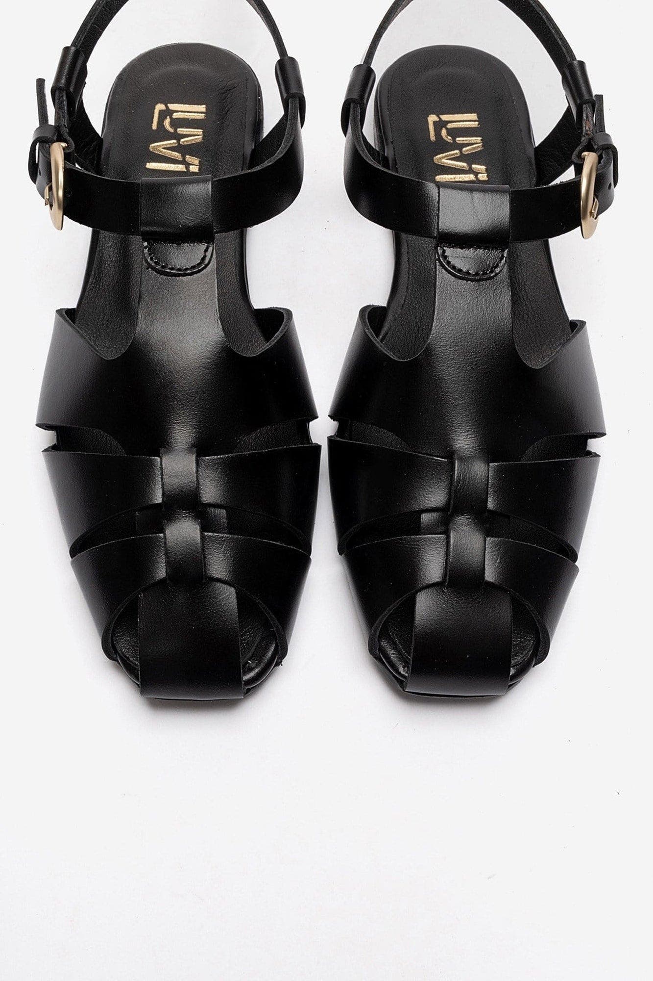Jandor Leather Ankle Strap Flat Sandal, Alternate, color, Black