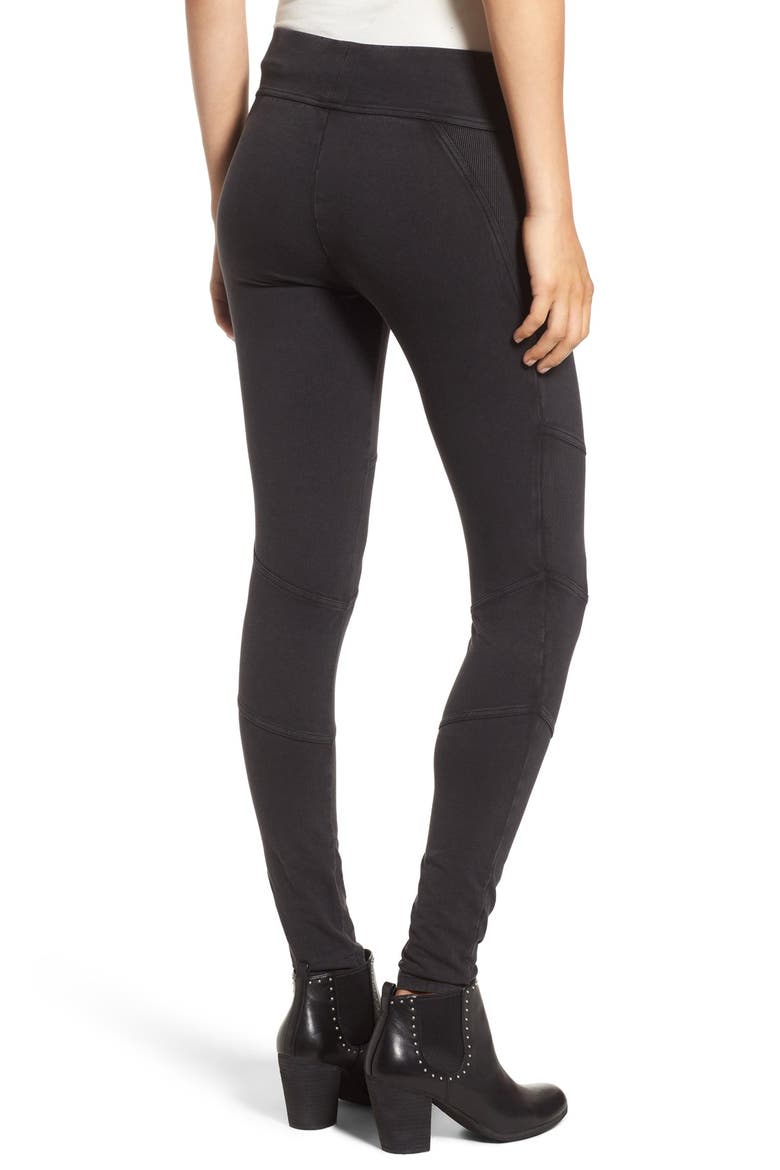 Ribbed Moto Leggings, Alternate, color, BLACK