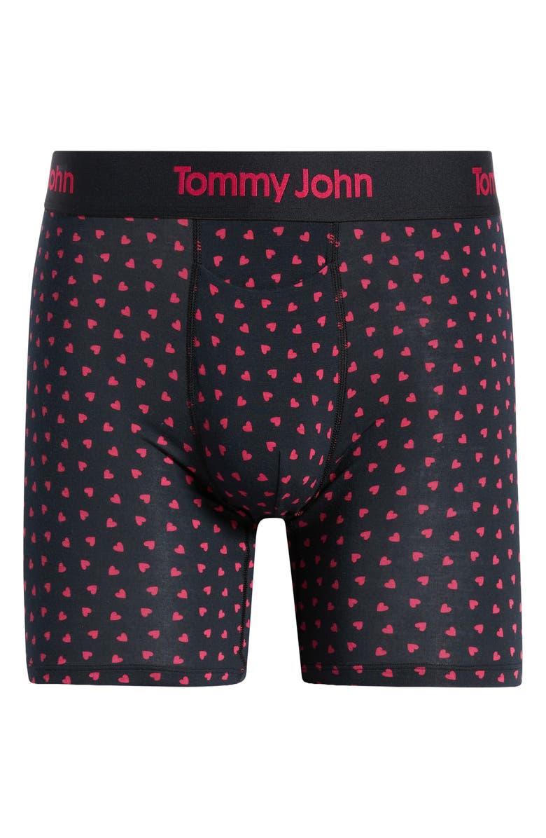 Tommy John Second Skin 4-Inch Boxer Briefs, Alternate, color, Black Charming Hearts