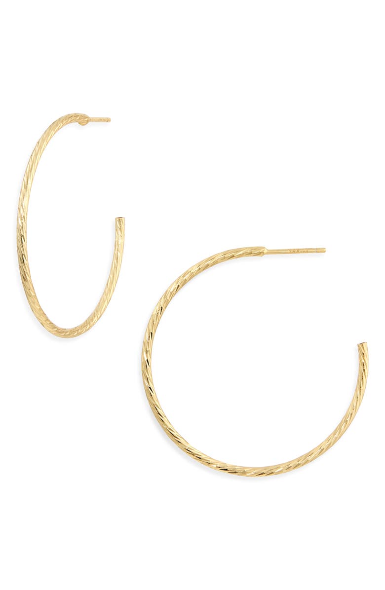 ARGENTO VIVO Diamond Cut Hoop Earrings, Main, color, Gold