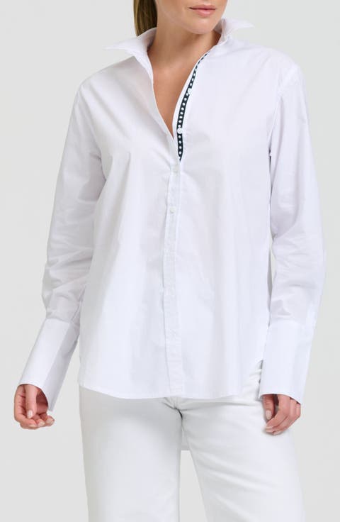 Elodie Stripe Cotton Button-Up Shirt