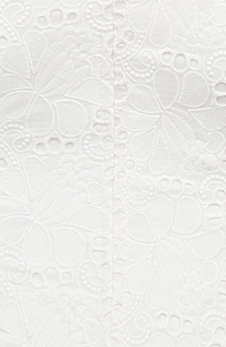 HOUSE OF CB Lorina Broderie Anglaise Lace Up Corset, Alternate, color, Cloud Dancer