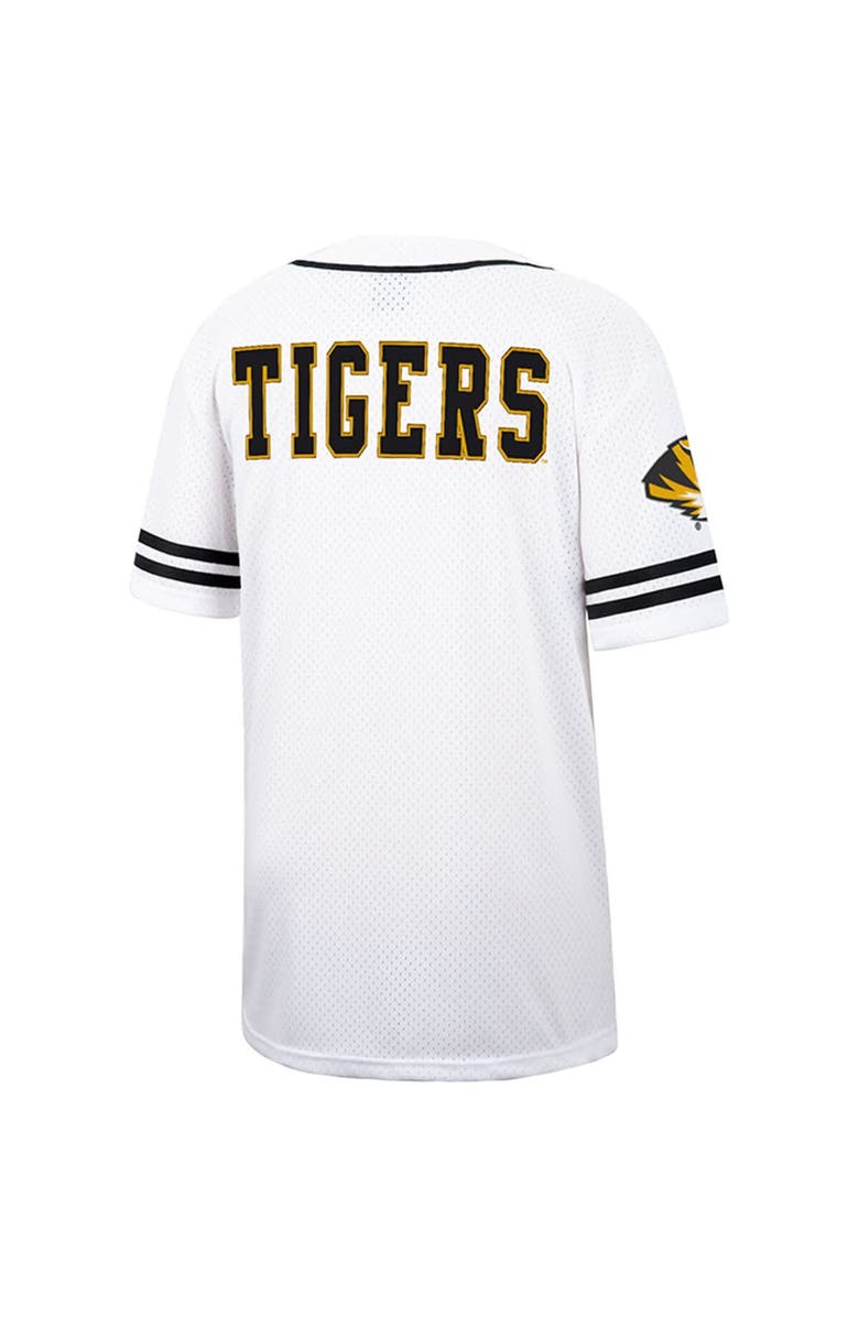 COLOSSEUM Men's Colosseum White Missouri Tigers Free Spirited Mesh Button-Up Baseball Jersey, Alternate, color,