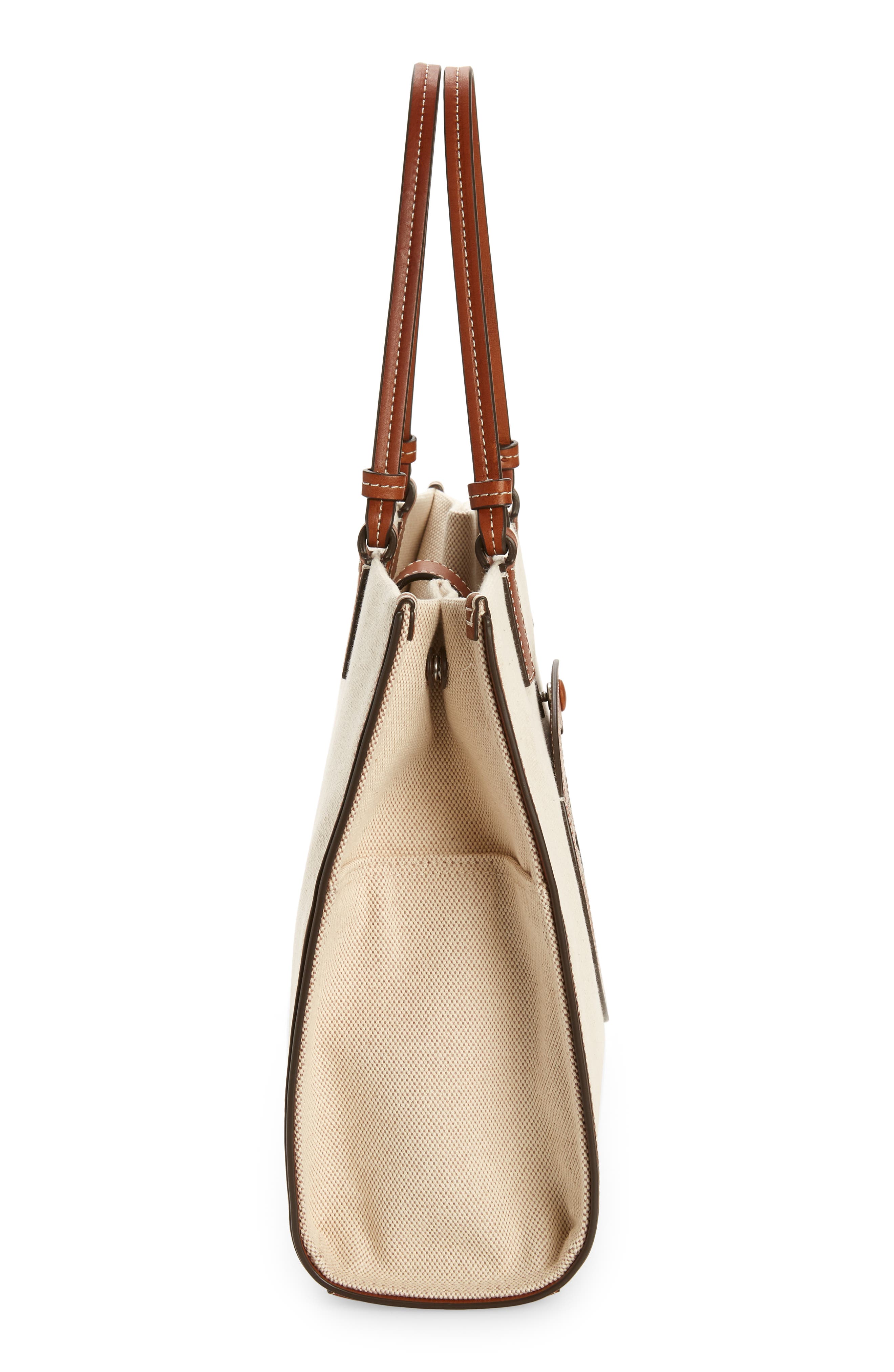 Tory Burch Small Ella Canvas Tote, Alternate, color, 