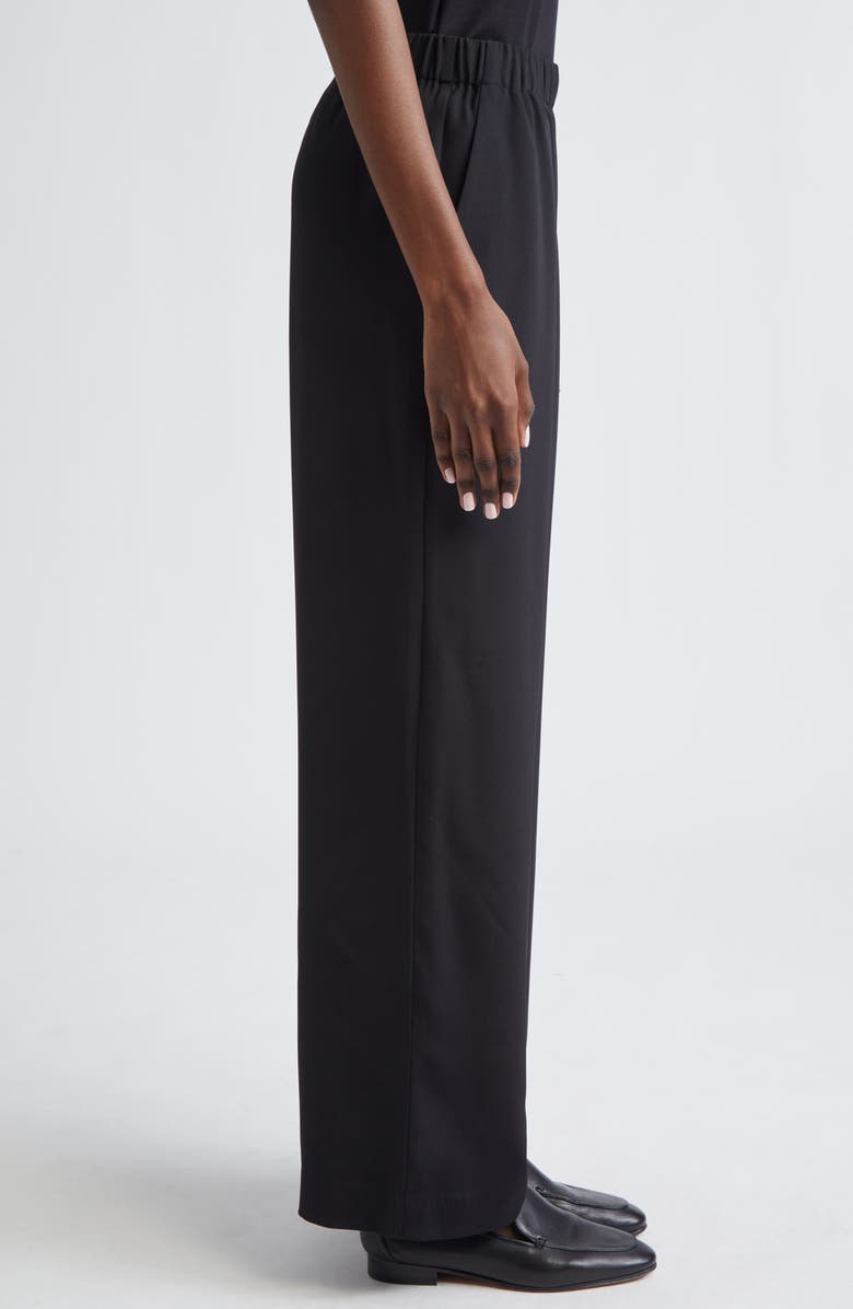 Lafayette 148 New York Perry Stretch Silk Crêpe de Chine Pants, Alternate, color, Black