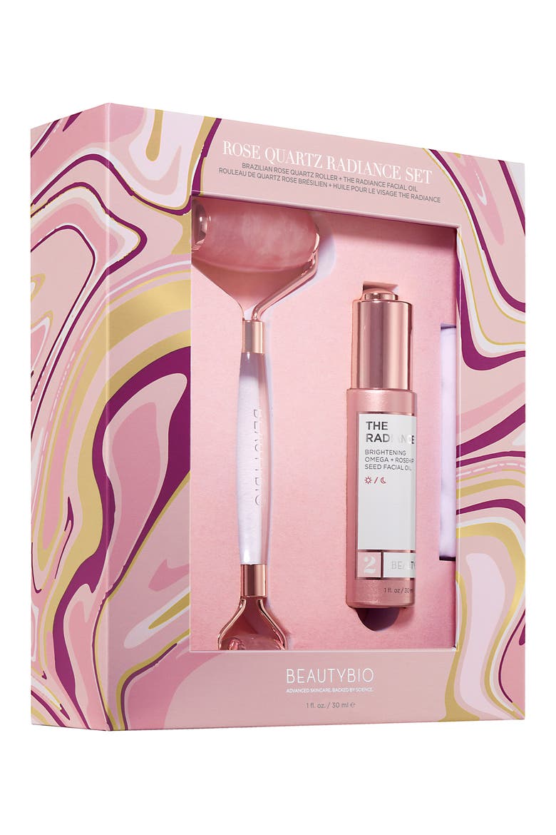 Rose Quartz Facial Roller & Oil Set, Alternate, color, NO COLOR